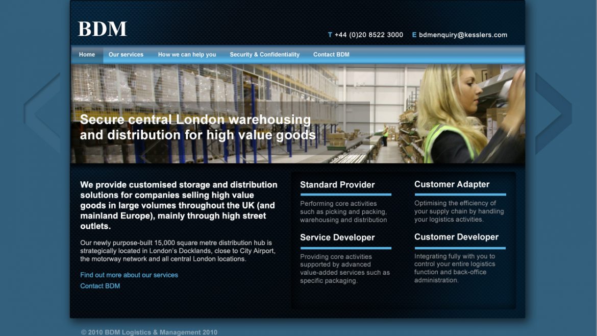 BDM website designed and developed in Farnborough