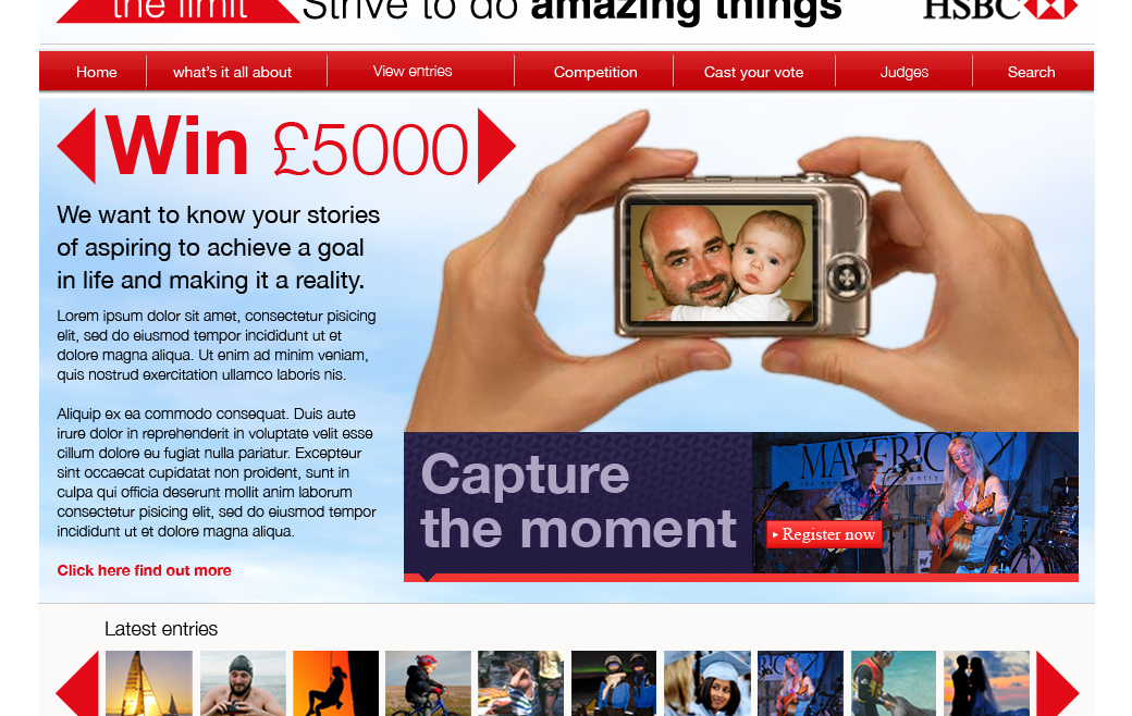 Win £5000 with HSBC – Website design