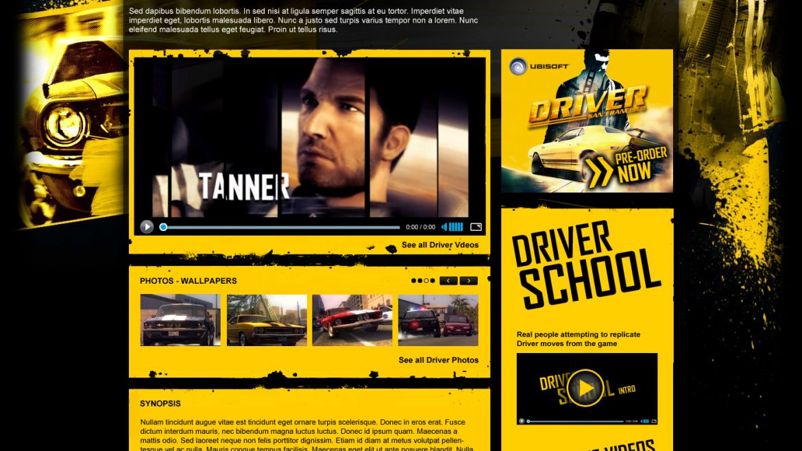 Driver – Games takeover – website design