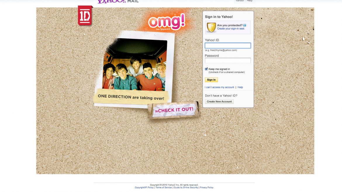 OMG it’s One Direction – web design – advertising