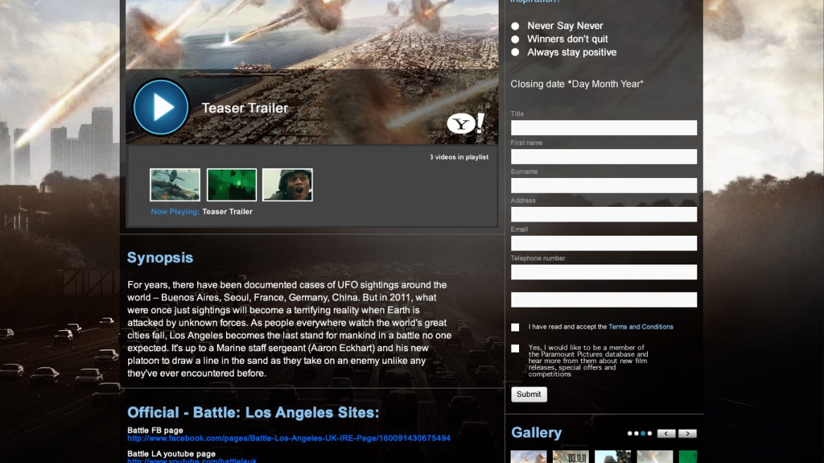 Battle: LA competition – website development