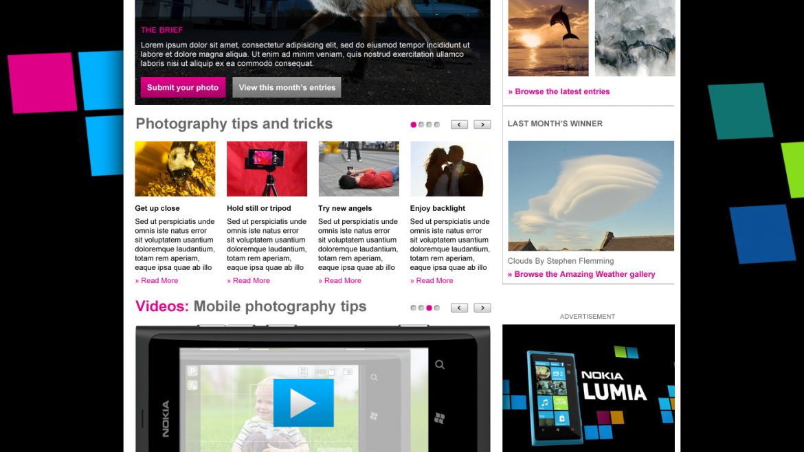 Nokia amazing assignments – website design