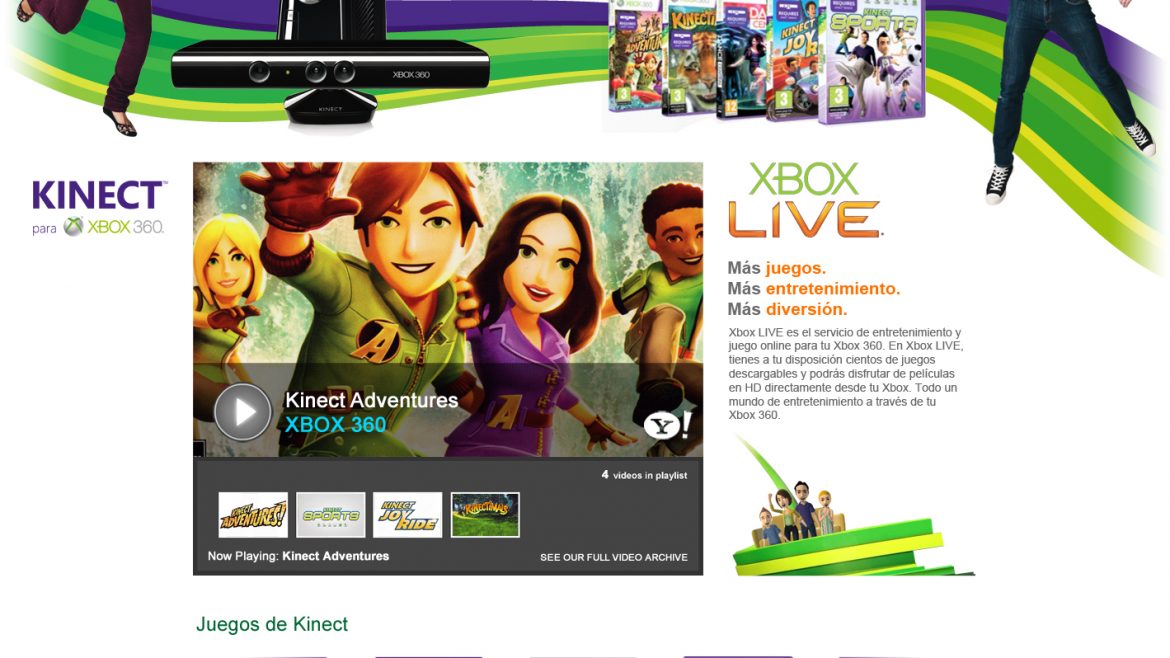Marketing website development for Yahoo and Xbox 360