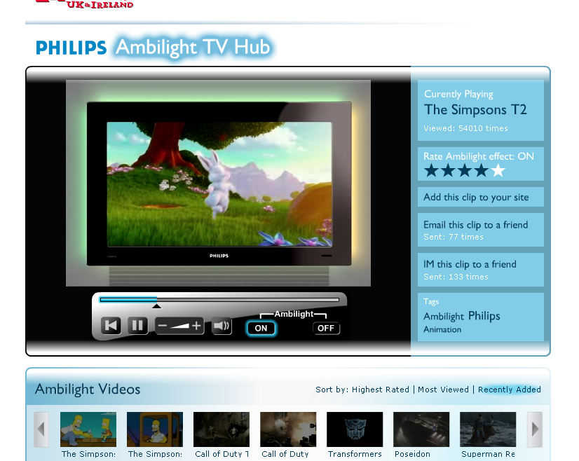 Philips Ambilight TV Hub – Web Design & Development