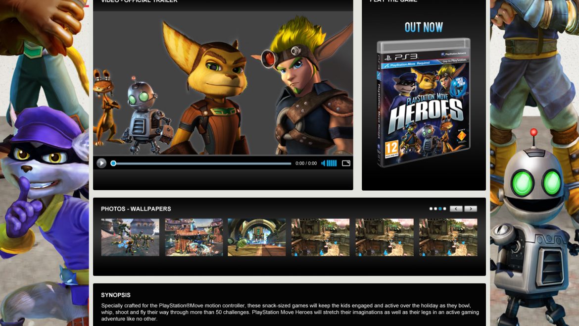 Website design and development for Heroes PS3 Game promotion