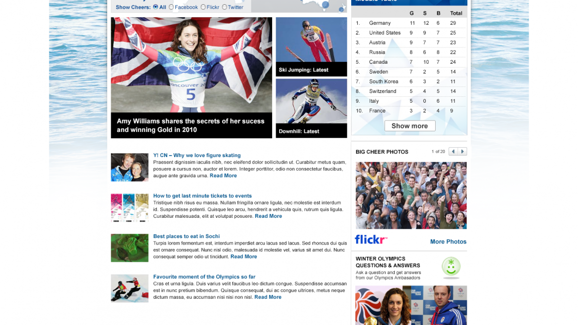 Samsung Winter Olympics – Website design