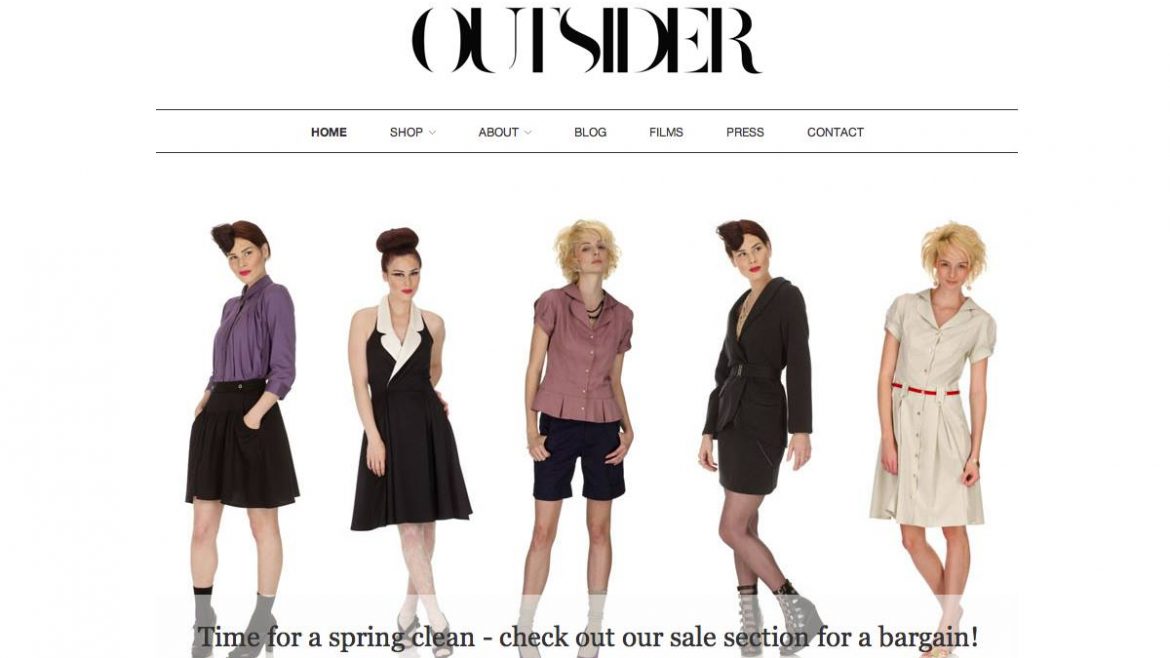 Outsider Fashion eCommerce website design and development