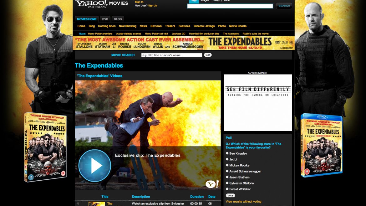 Expendables – website takeover