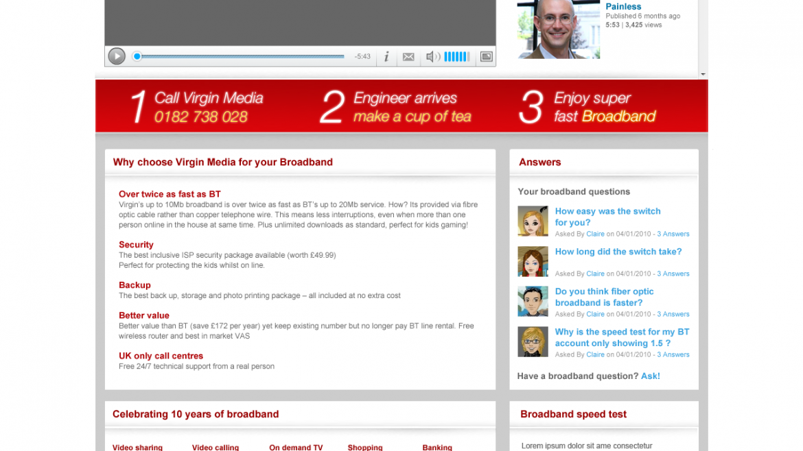Upgrade you Broadband – Website design